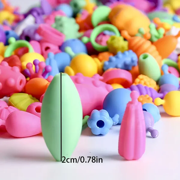 DIY JEWELRY BEAD KIT FOR KIDS | 485PCS ASSORTED SHAPES AND COLOURS