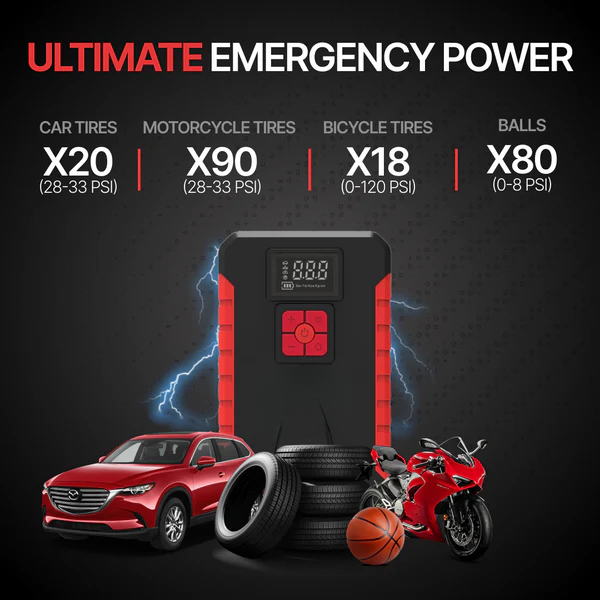 Powerful Portable Jump Starter And Air Pump