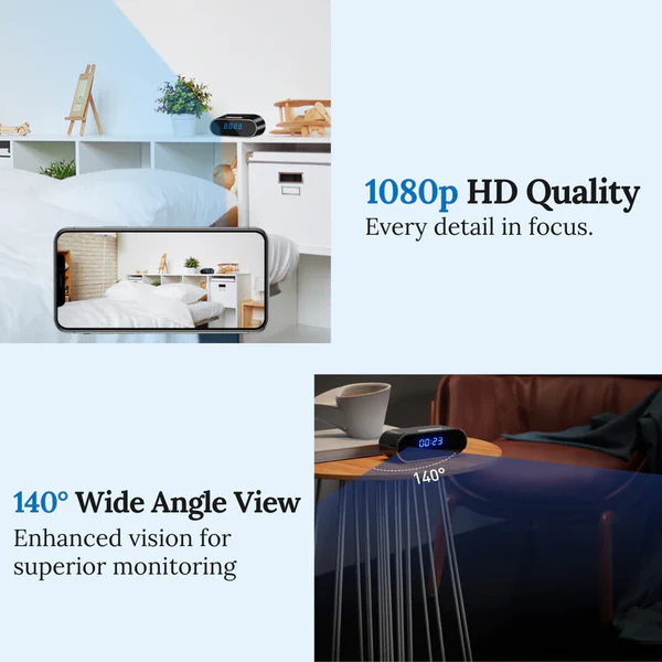 Discreet SafeView Surveillance Clock