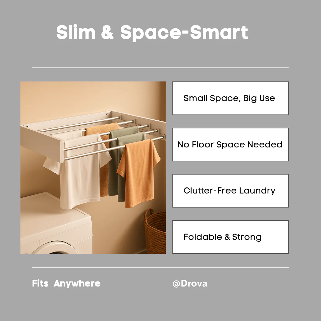 Compact Wall-Mounted Drying Rack