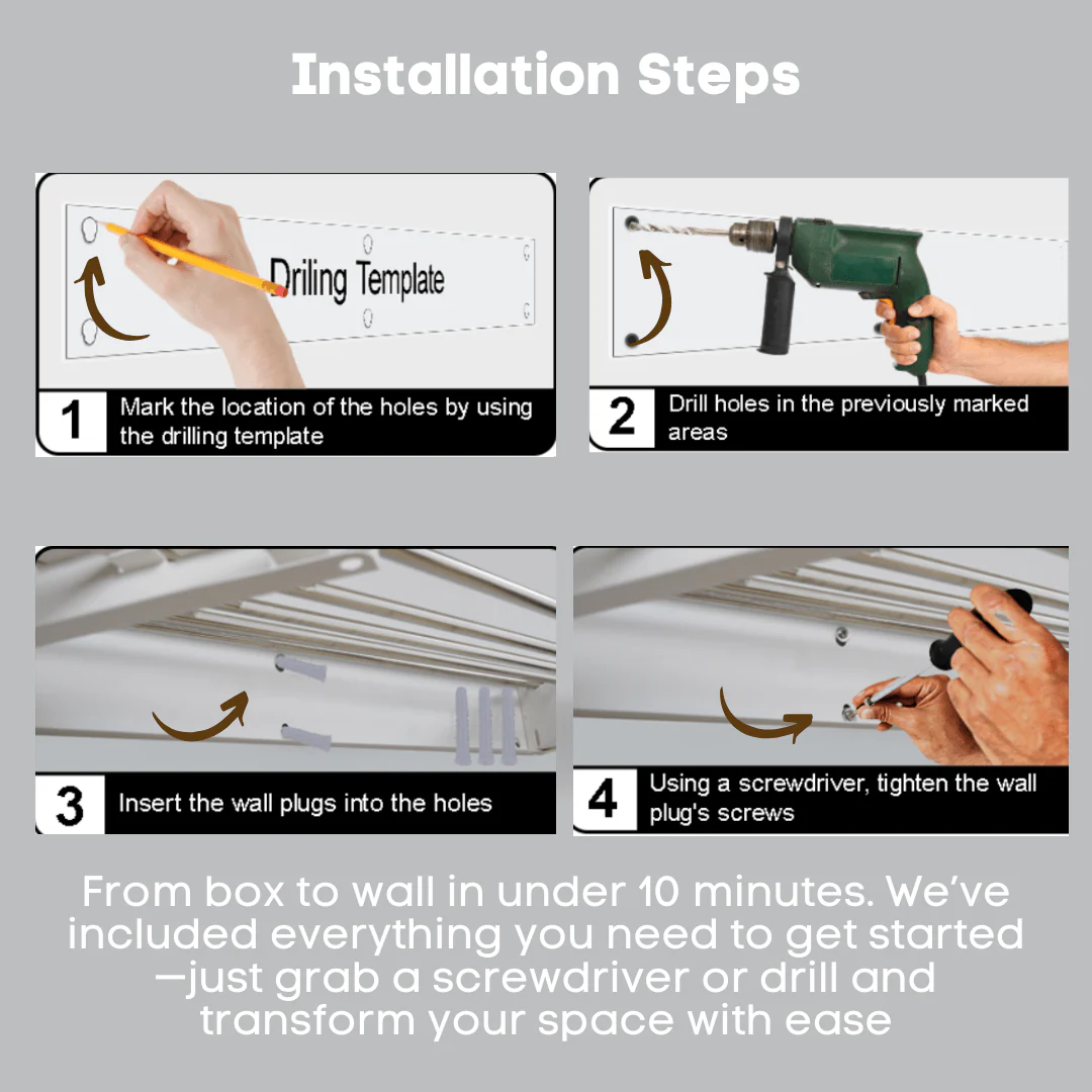 Compact Wall-Mounted Drying Rack