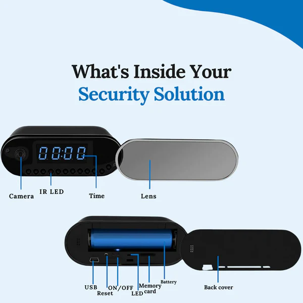 Discreet SafeView Surveillance Clock