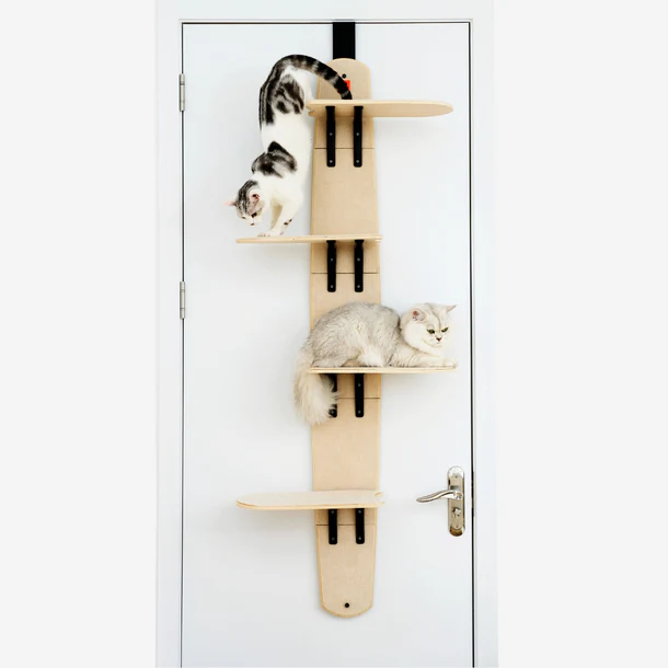 TallTrek Vertical Door-Mounted Cat Tree | Space-Saving Multi-Level Climber