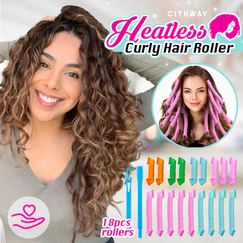 HEATLESS CURLING IRON KIT WITH 18 WAVE ROLLERS