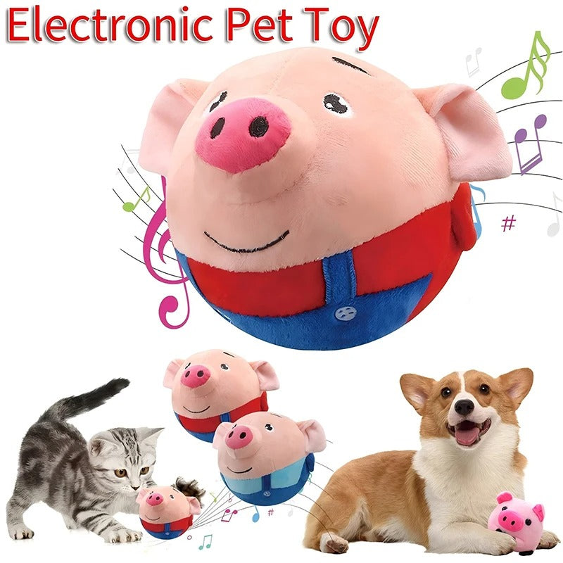 Fun & Interactive Bouncing Pig Dog Toy - Rechargeable, Motion-Activated Playtime