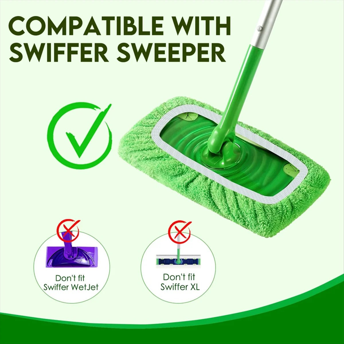 GreenSweep Reusable Mop Cloths | Eco-Friendly Cleaning for Swiffer Mops