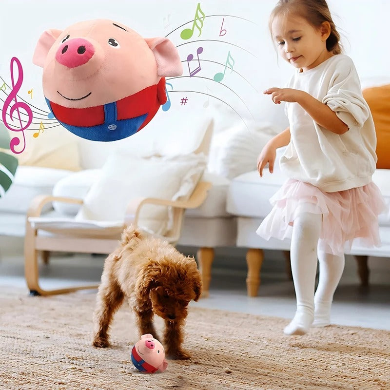 Fun & Interactive Bouncing Pig Dog Toy - Rechargeable, Motion-Activated Playtime