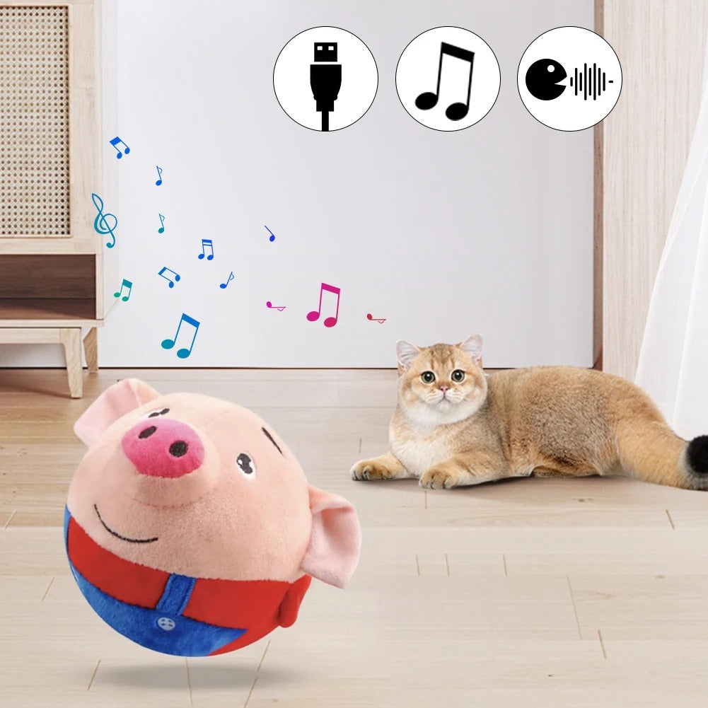 Fun & Interactive Bouncing Pig Dog Toy - Rechargeable, Motion-Activated Playtime