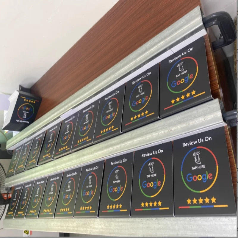 NFC Google Review Display – Programmable 13.56MHz Table Stand for Easy Review Collection