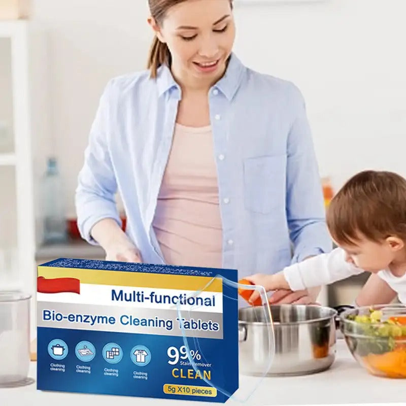 2 Box EcoClean Bio-Enzyme Cleaning Tablets β Powerful, Multi-Purpose Stain Remover