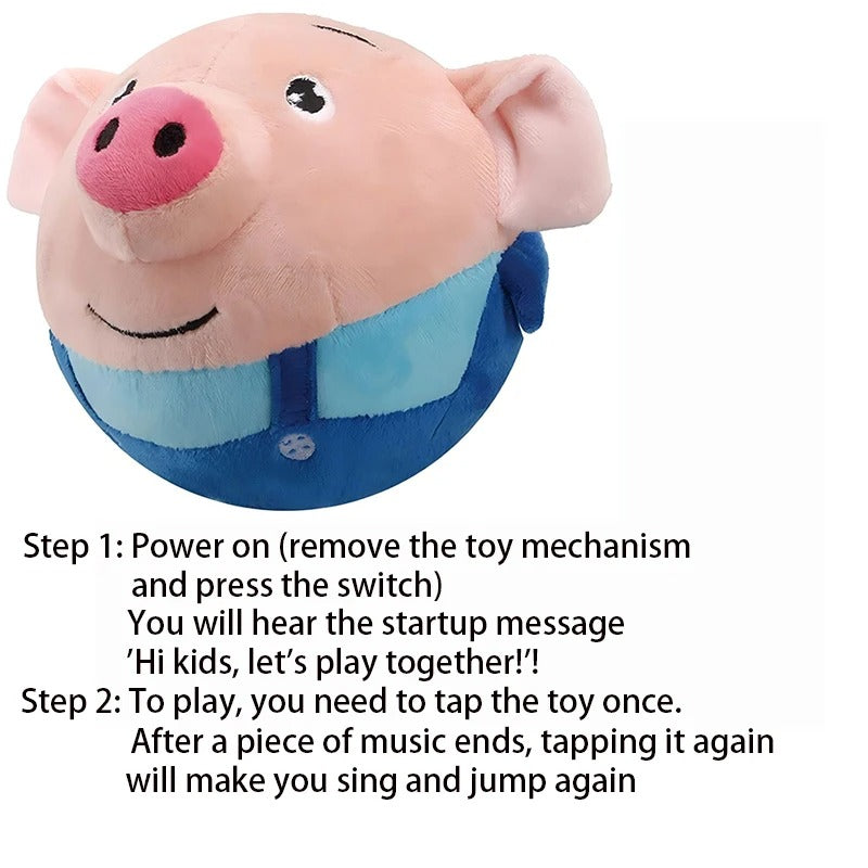 Fun & Interactive Bouncing Pig Dog Toy - Rechargeable, Motion-Activated Playtime