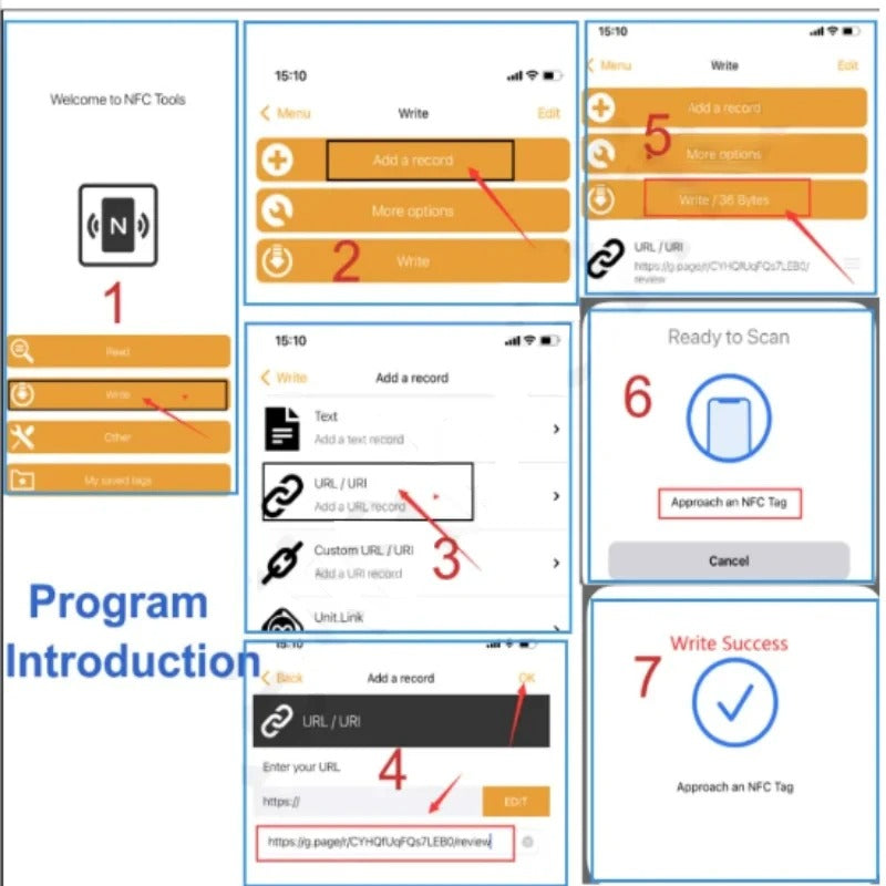 NFC Google Review Display – Programmable 13.56MHz Table Stand for Easy Review Collection