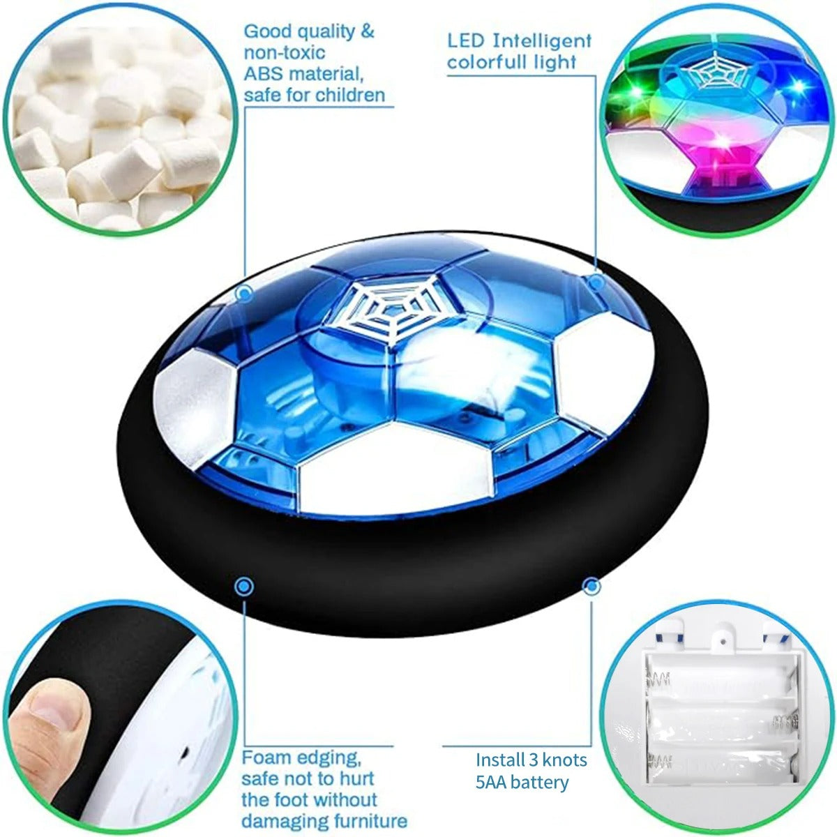 AirGlide LED Hover Soccer Ball | Indoor Fun for Kids