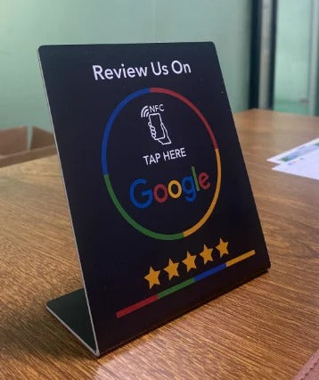 NFC Google Review Display – Programmable 13.56MHz Table Stand for Easy Review Collection