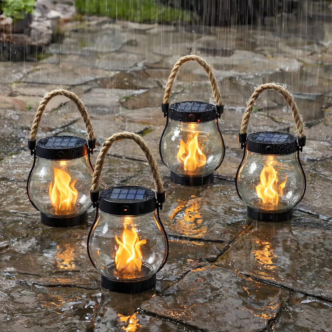 Solar Lantern with Realistic Flame Effect