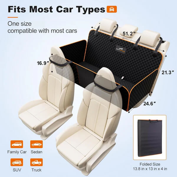 Hard-Bottom Back Seat Extender with Free Dog Bed
