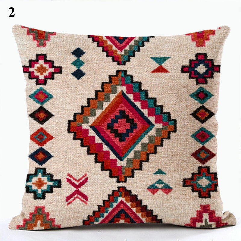 Ethnic Boho Mandala Print Linen Throw Pillow Case Sofa Cushion Cover Home Decor!