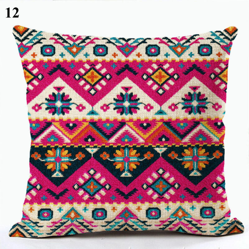 Ethnic Boho Mandala Print Linen Throw Pillow Case Sofa Cushion Cover Home Decor!