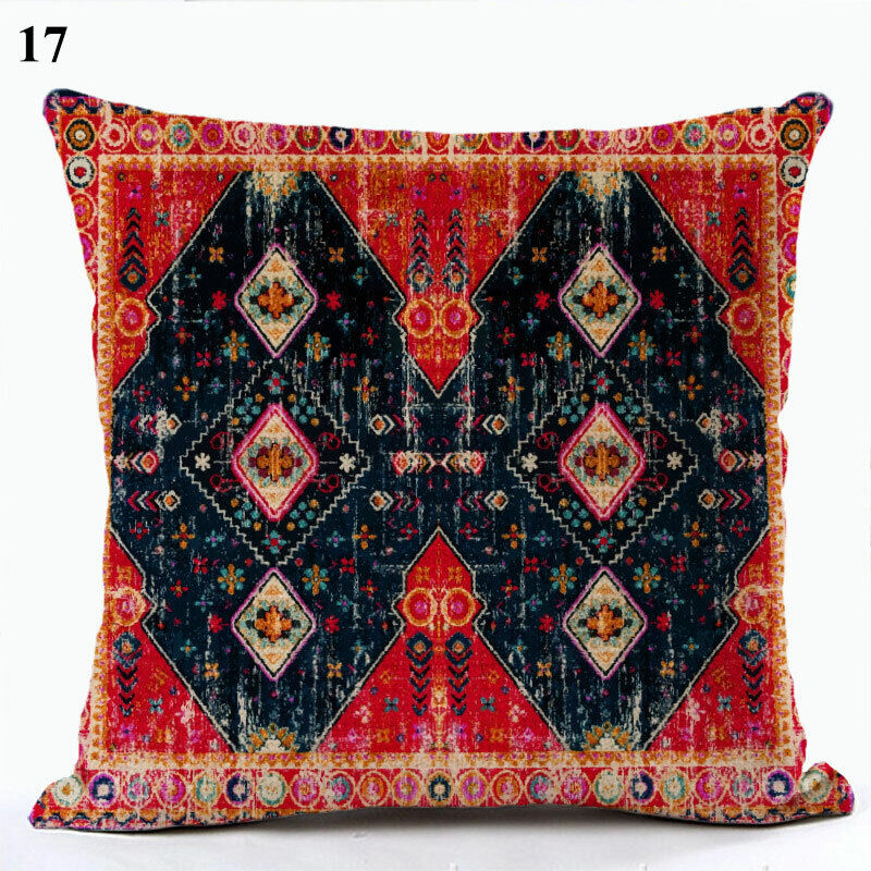 Ethnic Boho Mandala Print Linen Throw Pillow Case Sofa Cushion Cover Home Decor!
