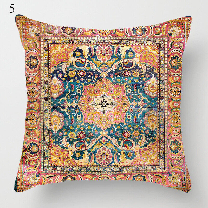 Ethnic Boho Mandala Print Linen Throw Pillow Case Sofa Cushion Cover Home Decor!