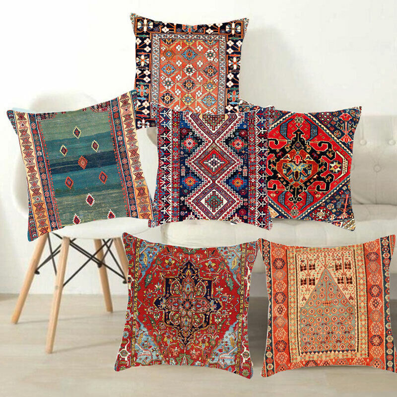Ethnic Boho Mandala Print Linen Throw Pillow Case Sofa Cushion Cover Home Decor!