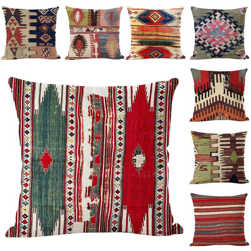 Ethnic Boho Mandala Print Linen Throw Pillow Case Sofa Cushion Cover Home Decor!