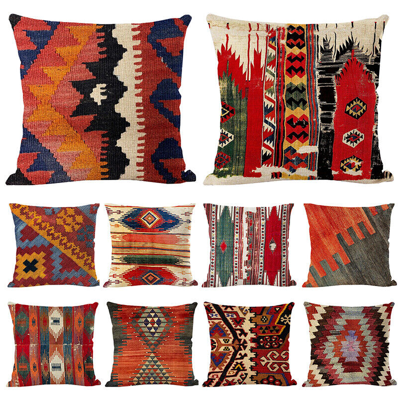 Ethnic Boho Mandala Print Linen Throw Pillow Case Sofa Cushion Cover Home Decor!
