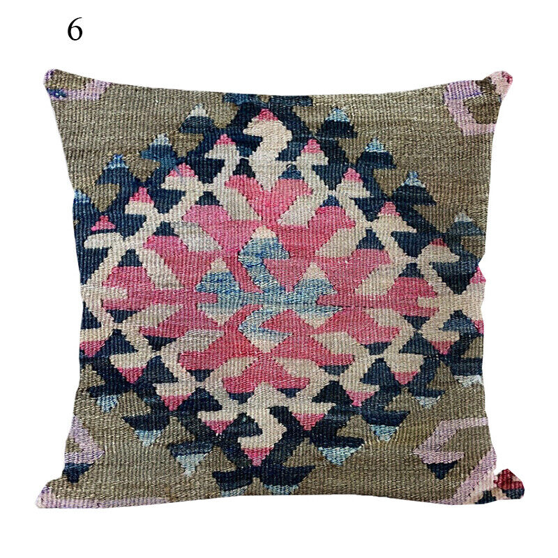 Ethnic Boho Mandala Print Linen Throw Pillow Case Sofa Cushion Cover Home Decor!