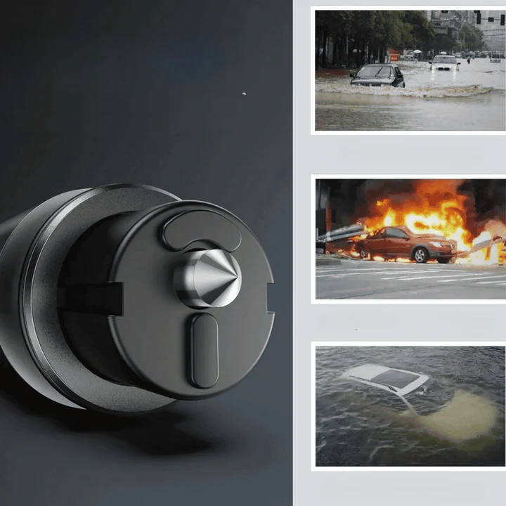 SAFEKEY | Emergency 2-in-1 Safety Tool with Window Breaker and Seat Belt Cutter (1+1 FREE)