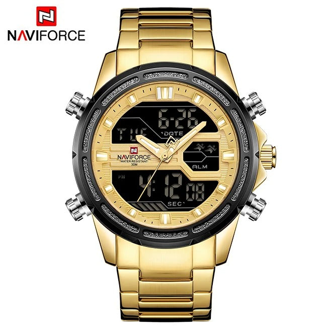 NAVIFORCE Men NF9138 Analog Fashion Military Chrono EL Watch