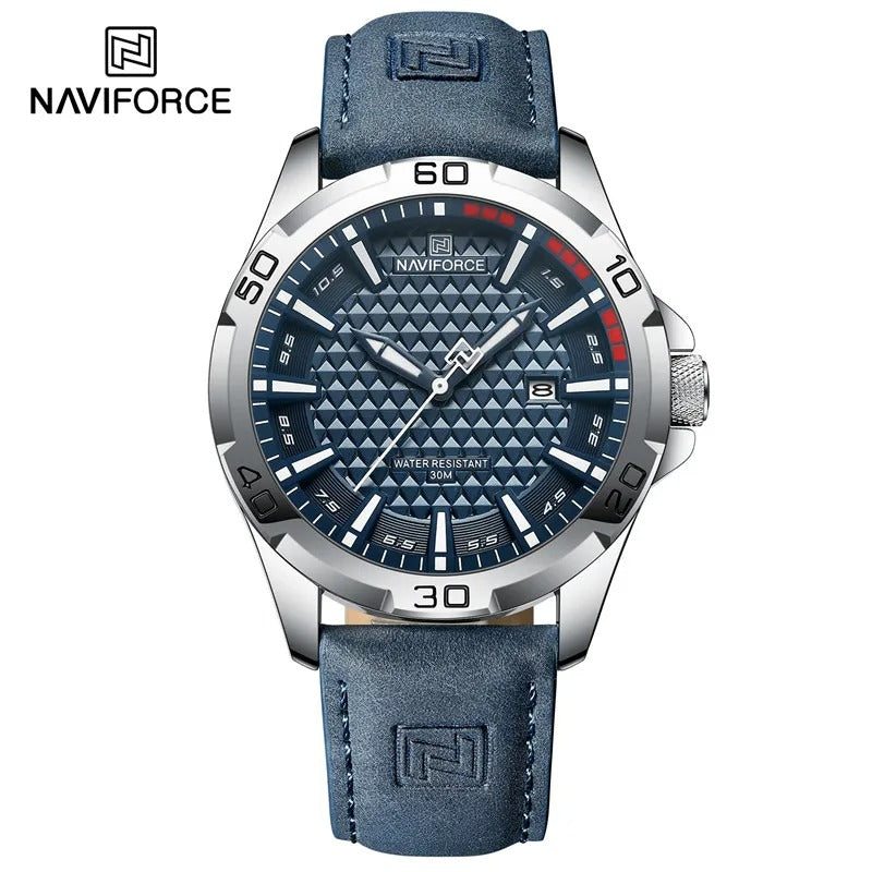 NAVIFORCE Men NF8023 Fashion Quartz Leather Strap Sport Waterproof Watch