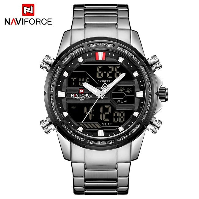 NAVIFORCE Men NF9138 Analog Fashion Military Chrono EL Watch