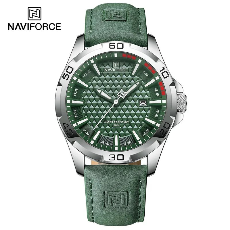 NAVIFORCE Men NF8023 Fashion Quartz Leather Strap Sport Waterproof Watch