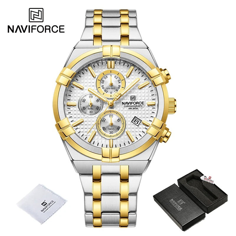 NAVIFORCE Men NF8042 Analog Quartz Chronograph Elegant Watch