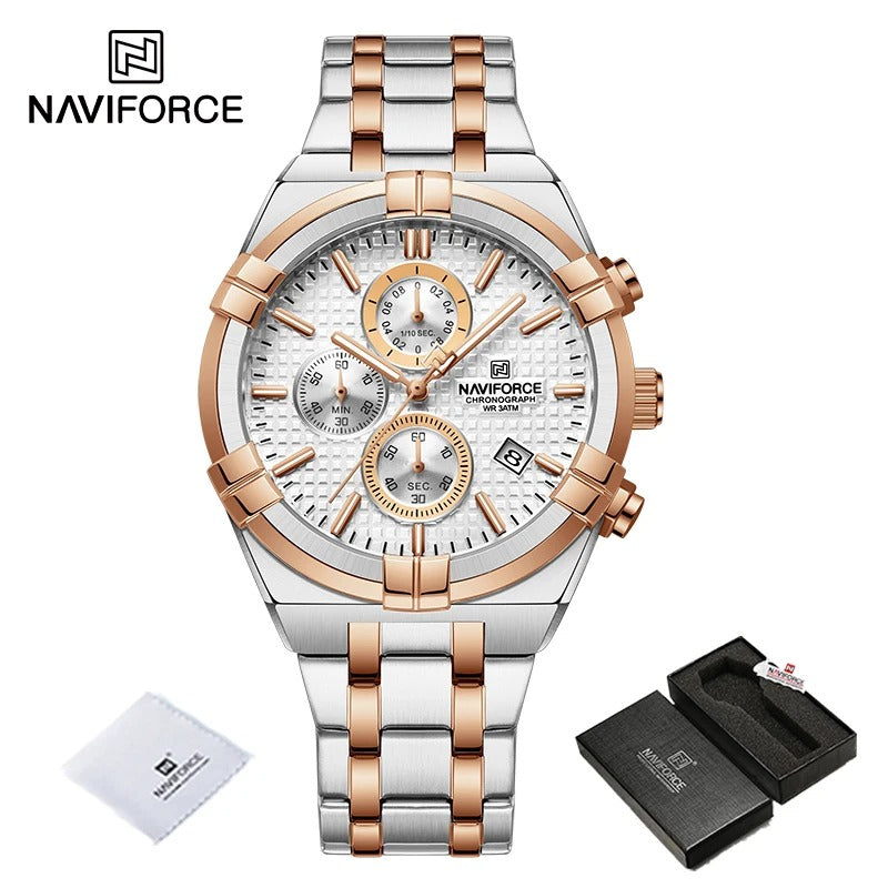 NAVIFORCE Men NF8042 Analog Quartz Chronograph Elegant Watch