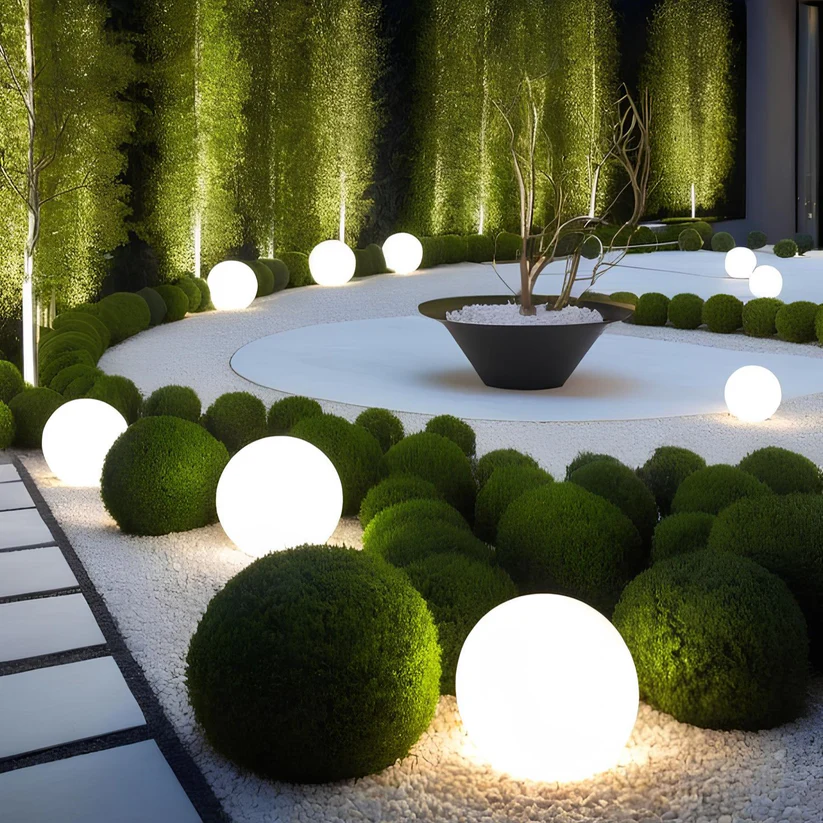 Radiant Spherical Garden Light