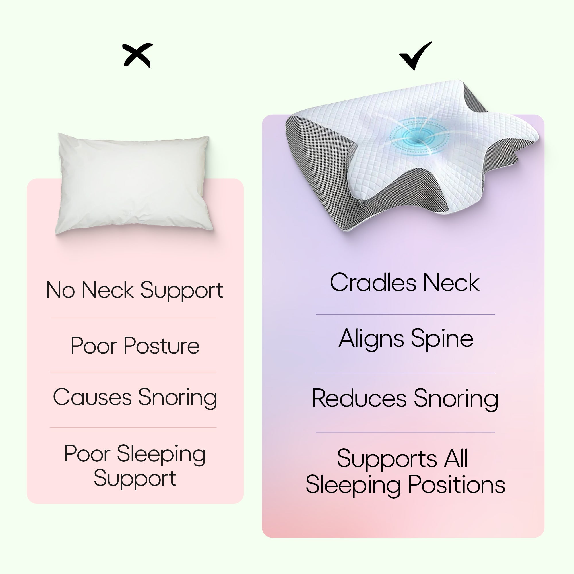 Butterfly Memory Foam Neck Pillow with Armrests for Side & Back Sleepers