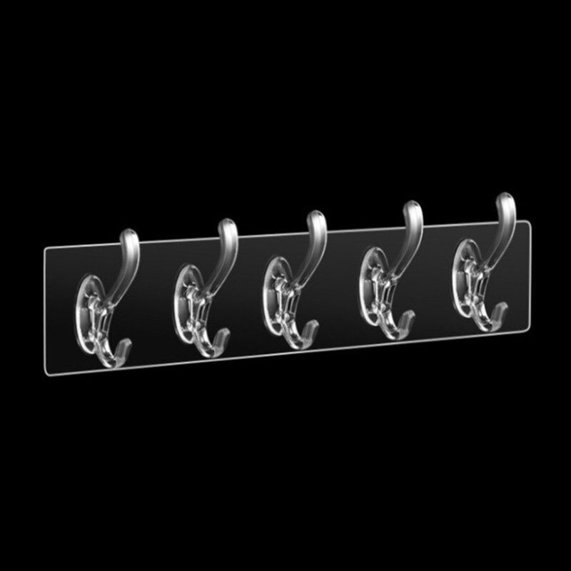 Transparent Wall-mounted 6 Hook