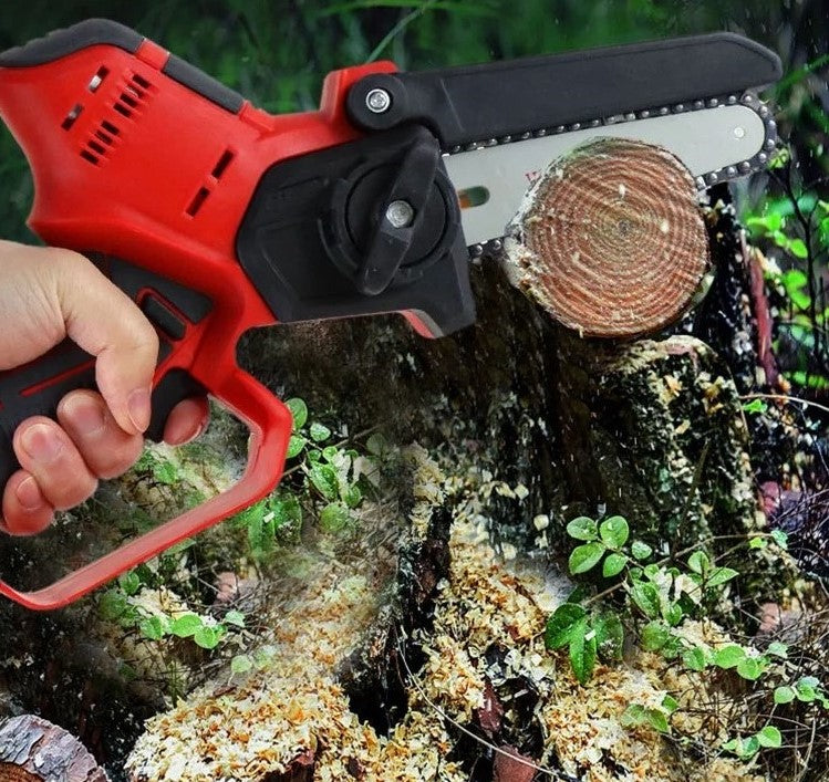 Cordless 6-inch Rechargeable Chainsaw - Ideal for Tree Trimming and Wood Cutting