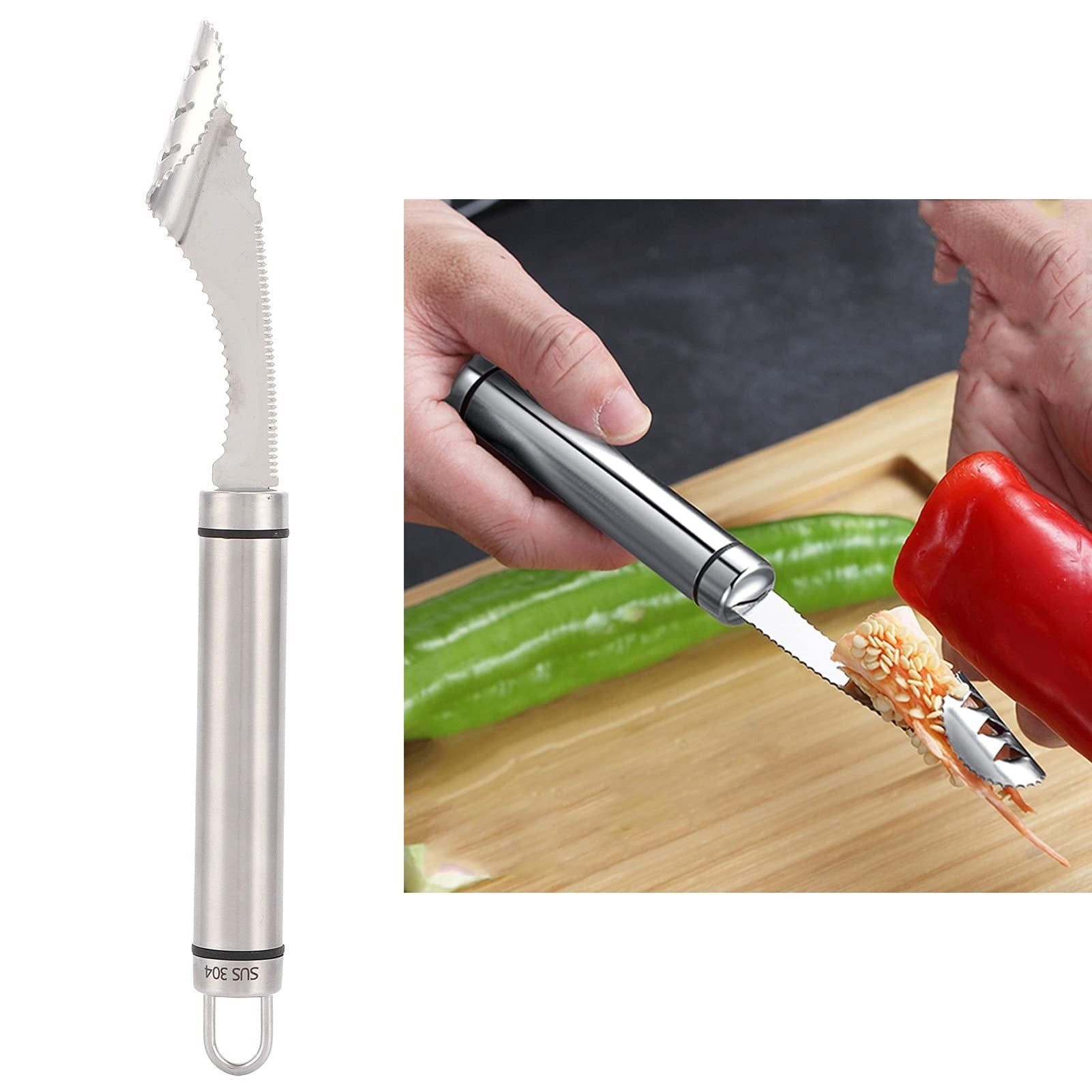 Stainless Steel Pepper Seed Corer Remover