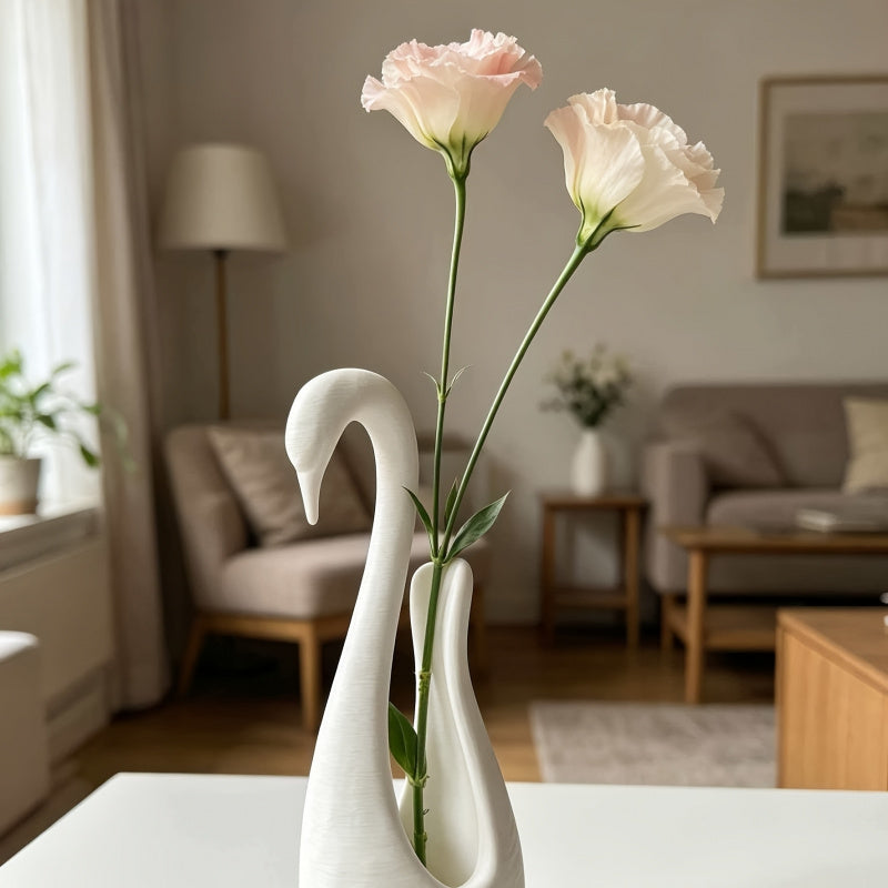 Plastic Abstract Swan Decorative Vase
