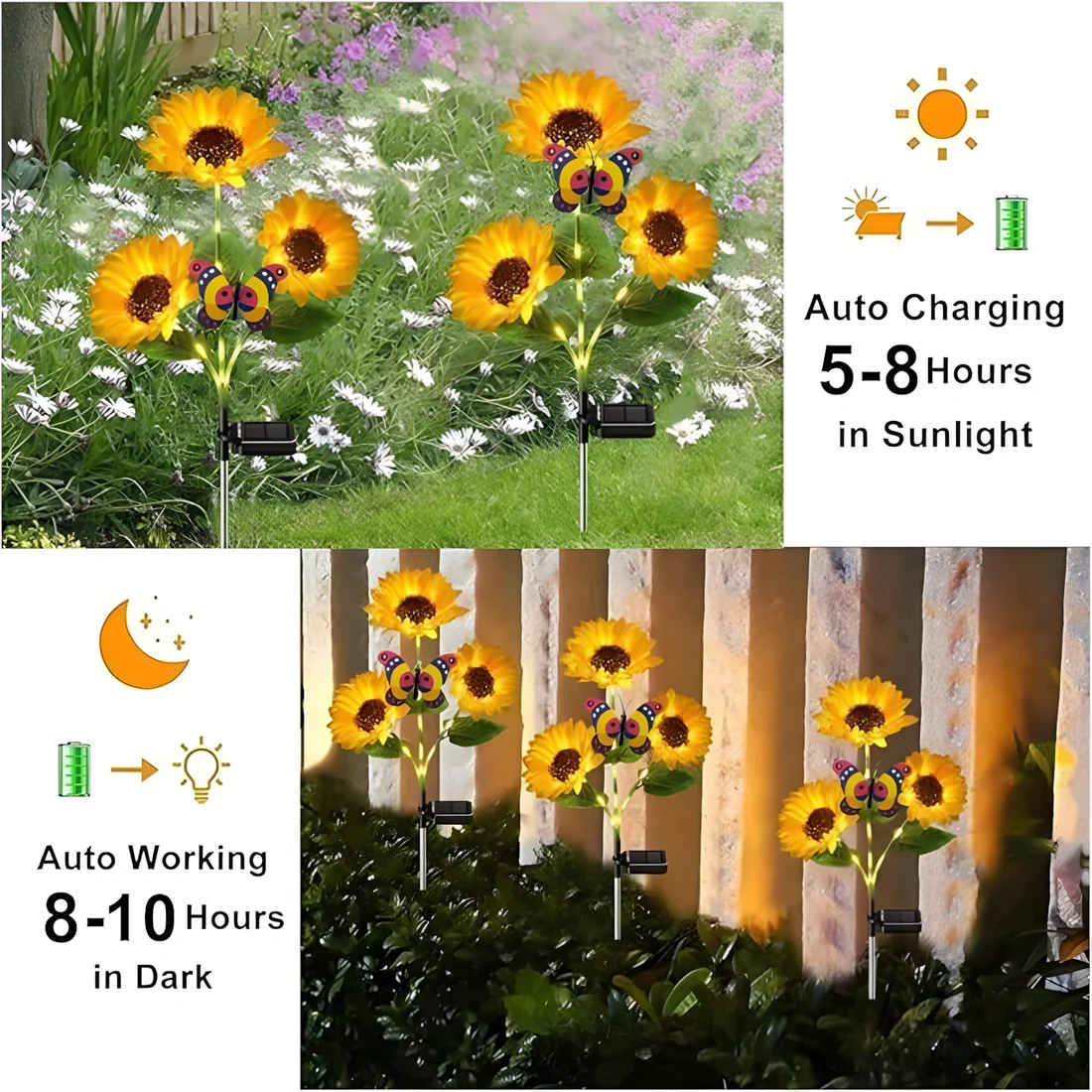 Whimsical Solar Sunflower Garden Lights