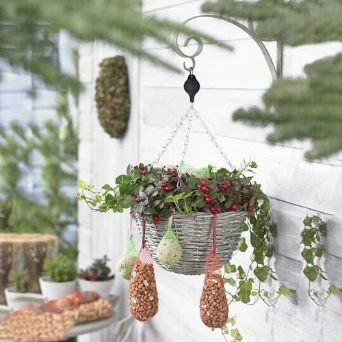 Adjustable Plant Pulley Set for Hanging Baskets, Pots, and Bird Feeders