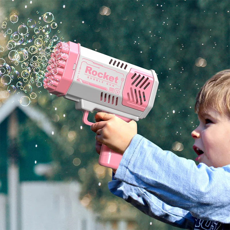 Upgraded Bubble Gun Machine with 40-Hole and Light