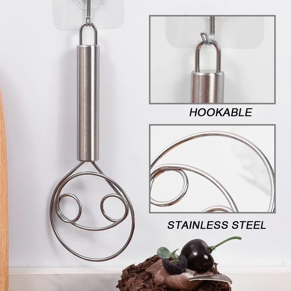 STAINLESS STEEL DOUGH WHISK | EFFORTLESS MIXING TOOL FOR PERFECT BAKING