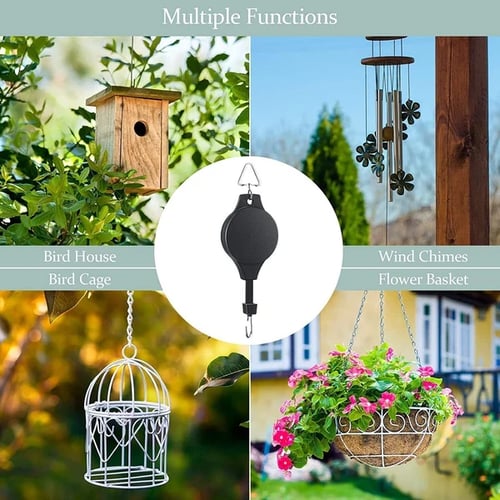 Adjustable Plant Pulley Set for Hanging Baskets, Pots, and Bird Feeders