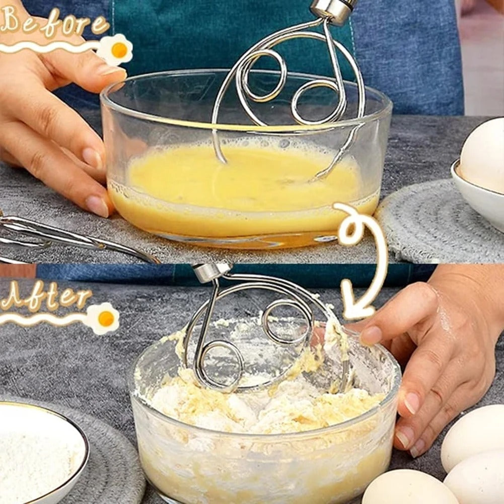 STAINLESS STEEL DOUGH WHISK | EFFORTLESS MIXING TOOL FOR PERFECT BAKING