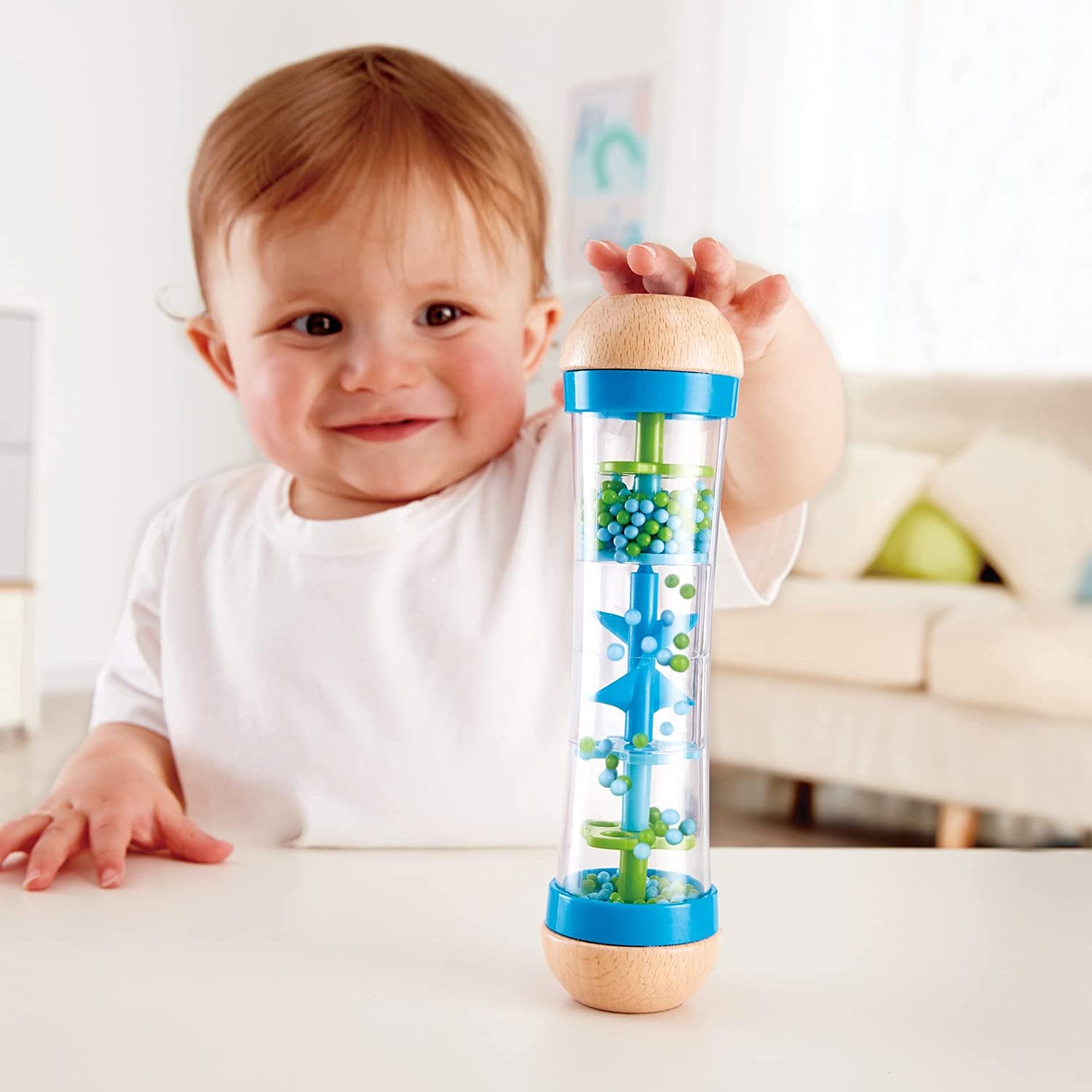 Beaded Raindrops Rattle Wooden Toy