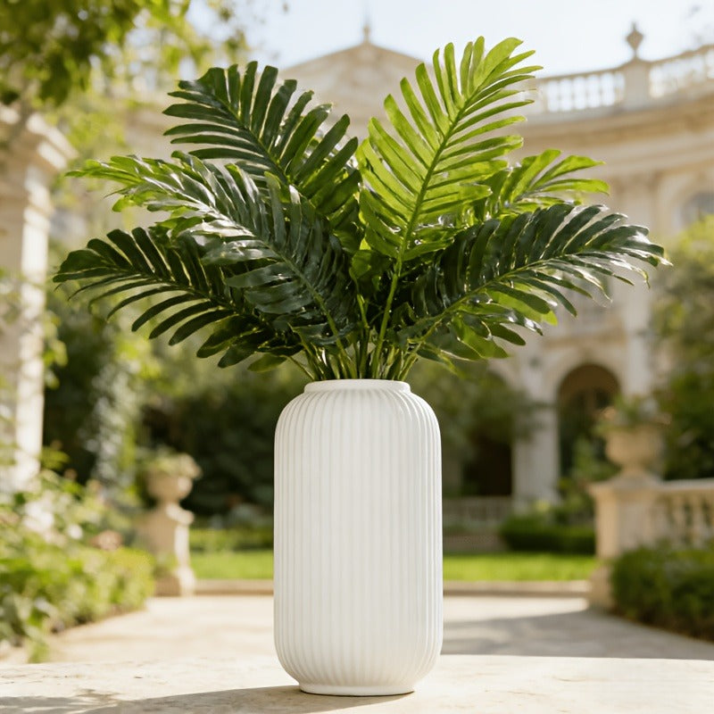 European Textured Cylindrical Floor Vase