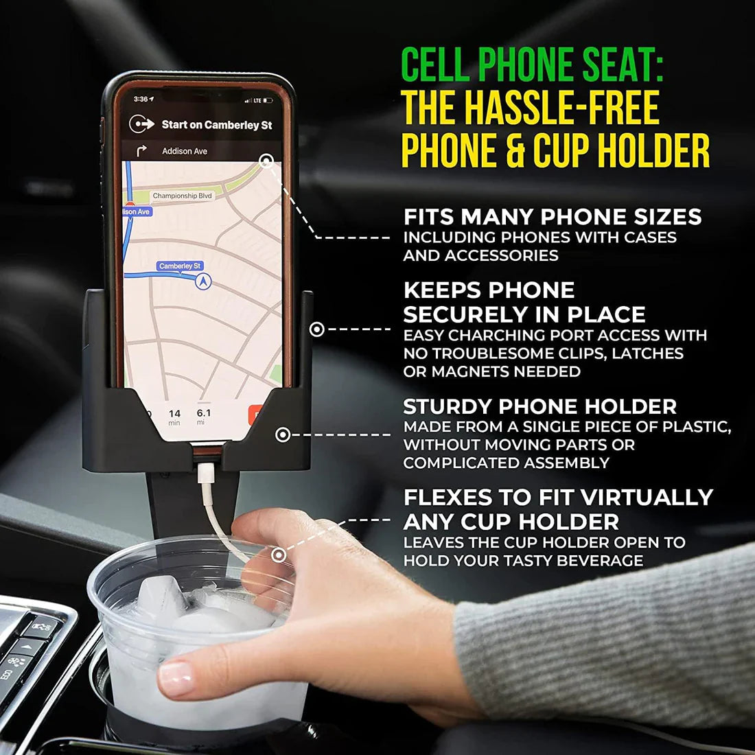 Multi-Purpose Car Cup Phone Holder